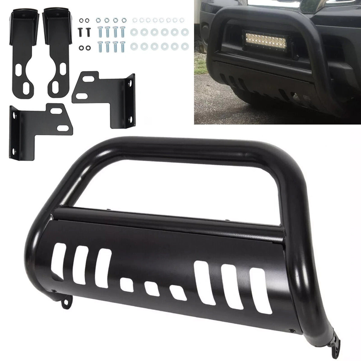 3" Black Bull Bar Brush Grille Guard for Nissan Frontier (2005–2021) - CON-A000389