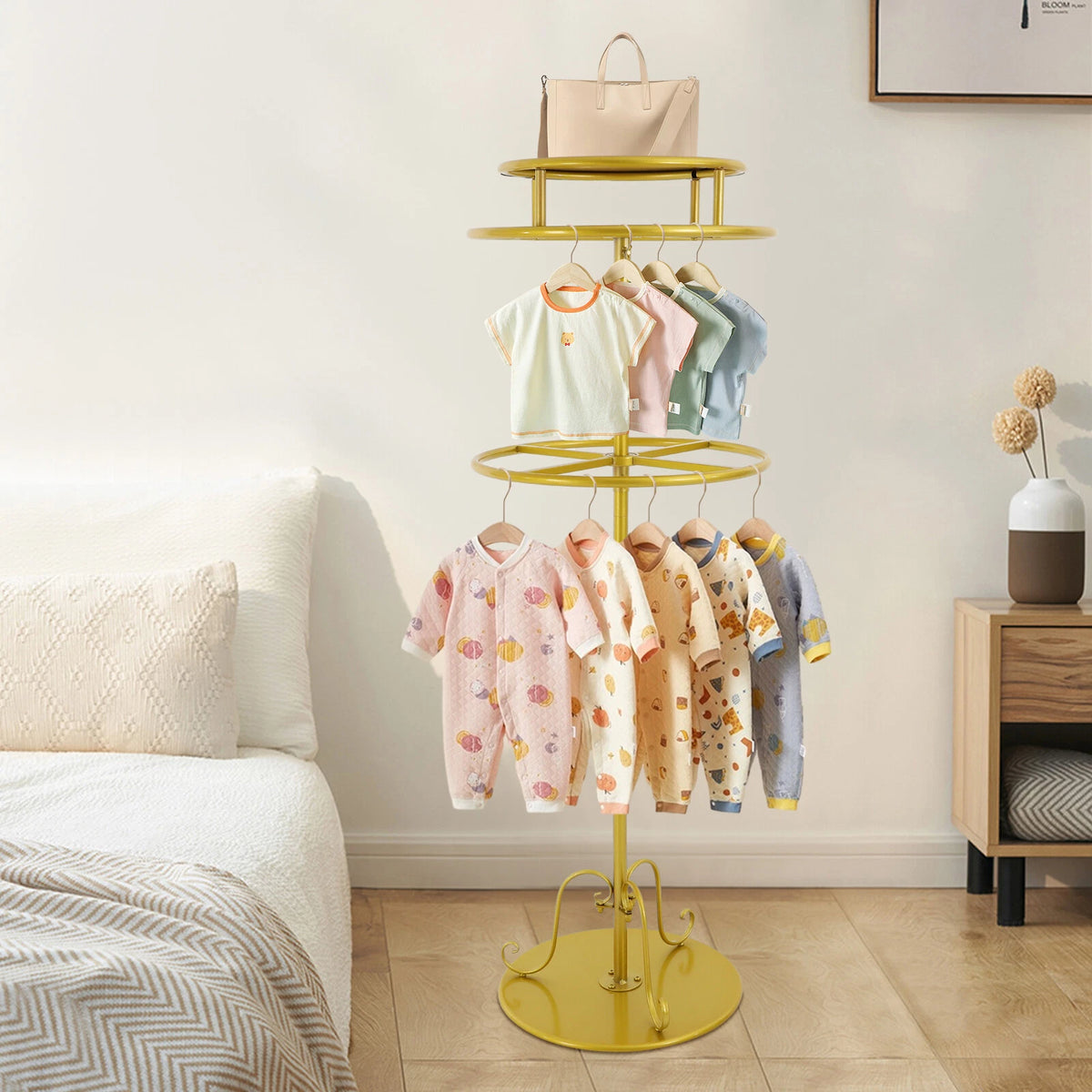 Rotatable Round Garment Rack for Clothing Display