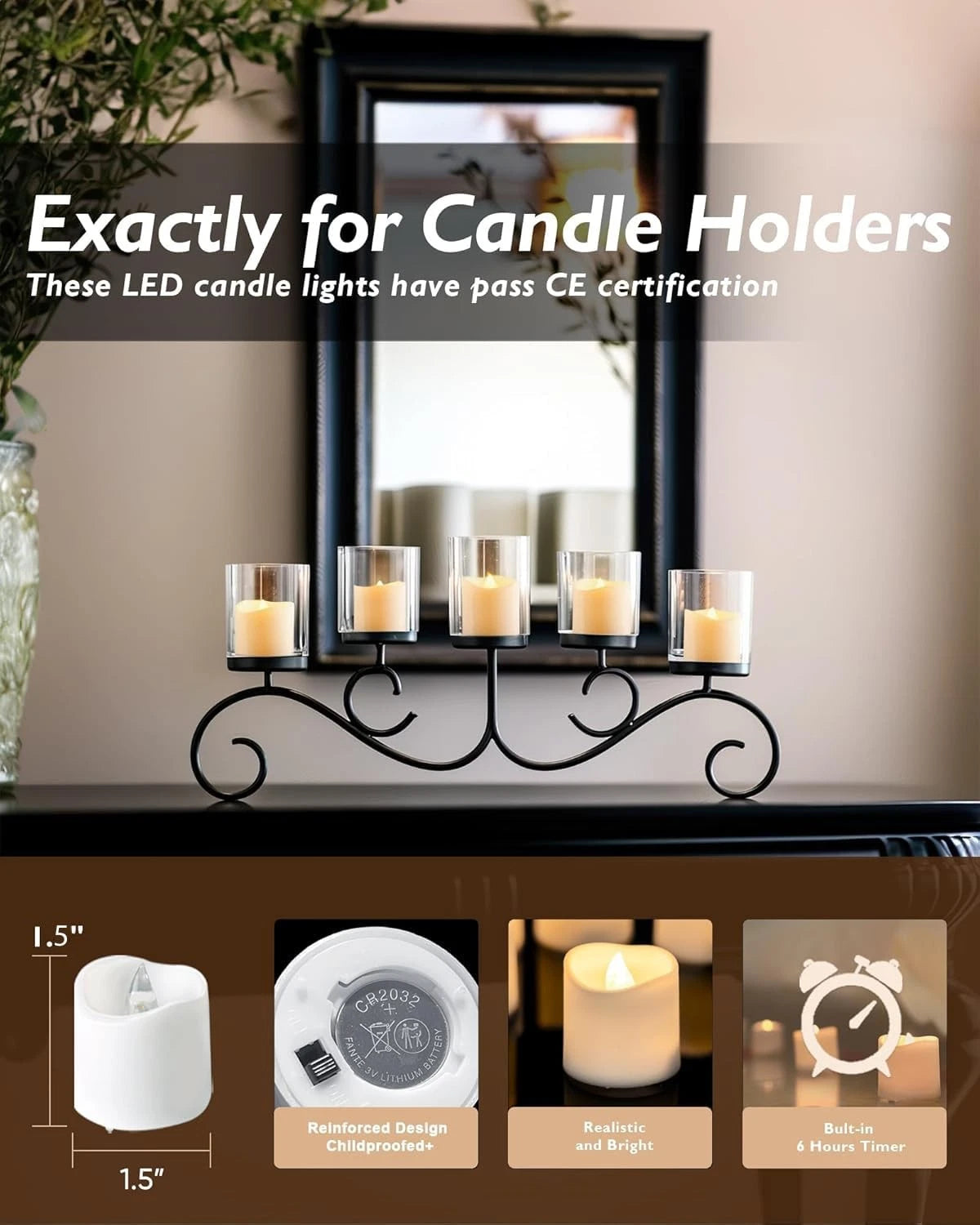 12-Pack Flameless LED Candles for Home Decor (Warm Light)