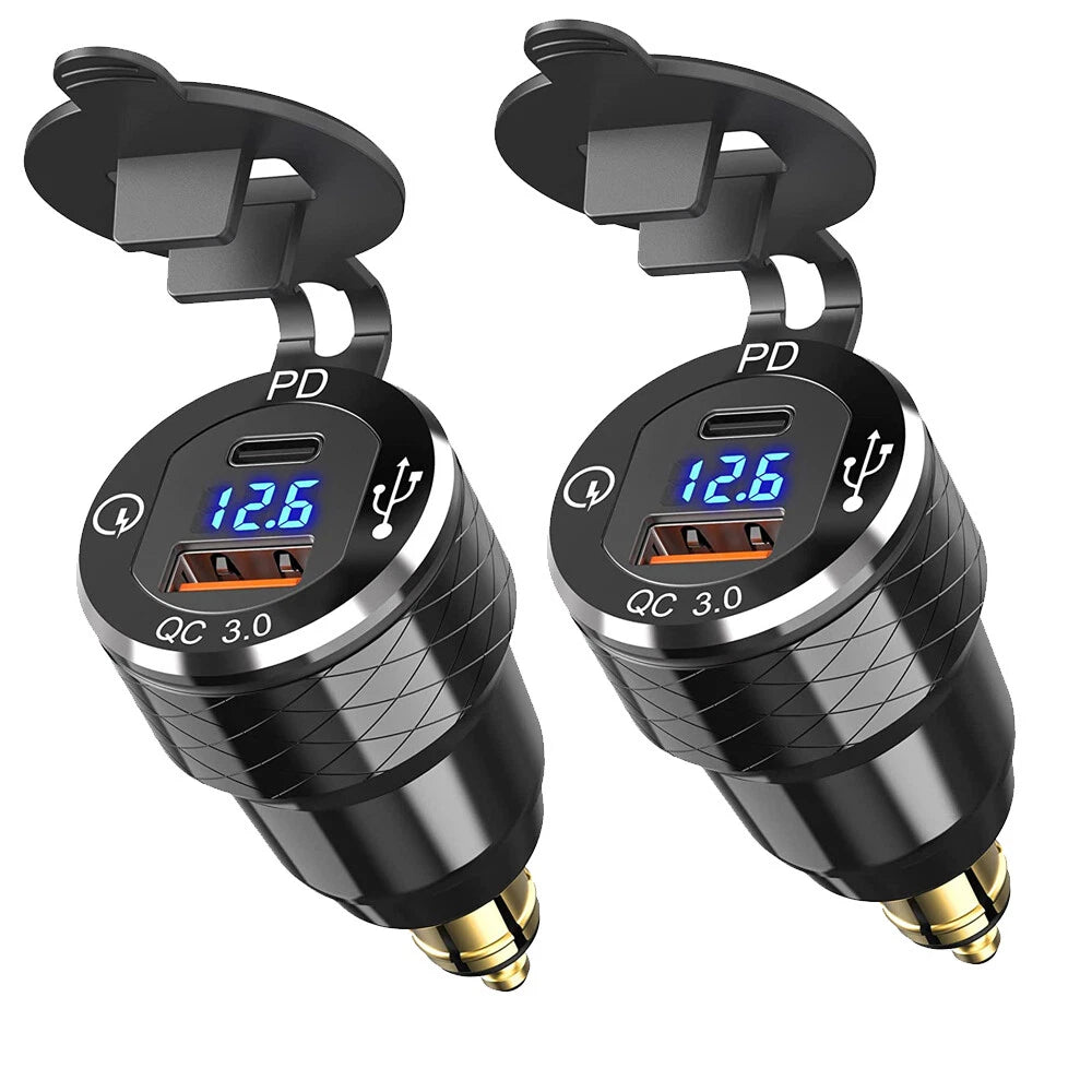 2Pcs Dual USB Charger for BMW Motorcycle (Hella DIN Plug Socket)