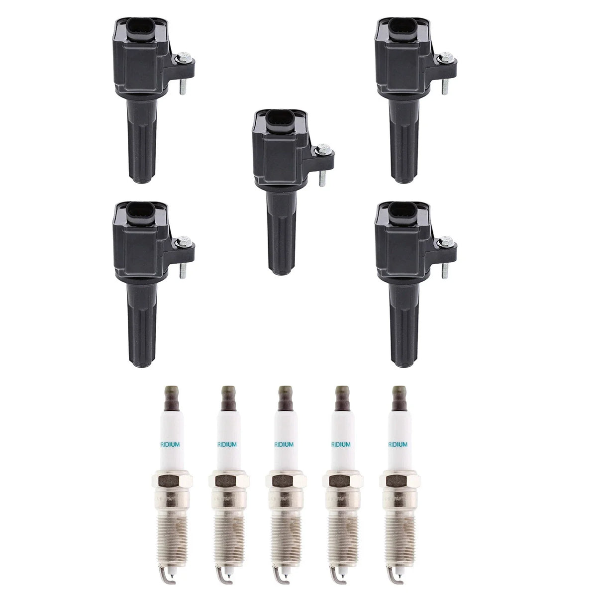 Set of 5 Ignition Coils & Iridium Spark Plugs for Canyon Colorado H3 (2004–2012)