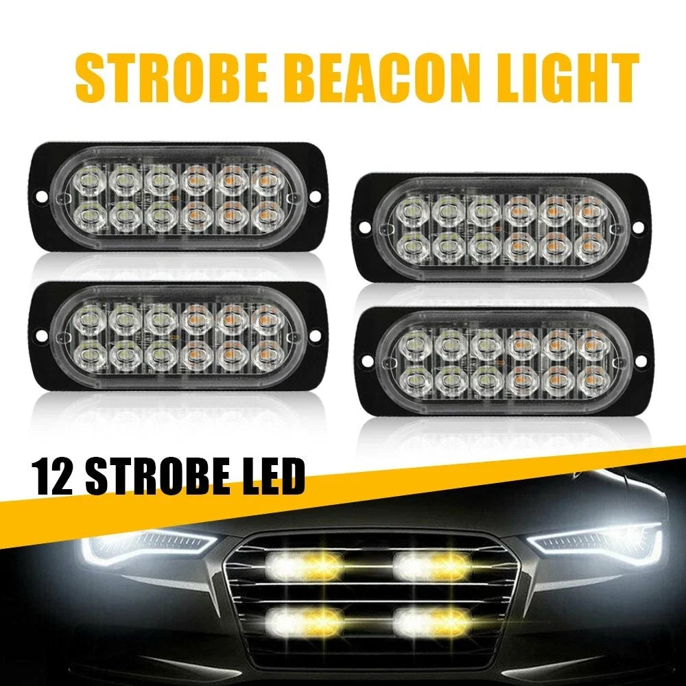 LED Warning Hazard Beacon Strobe Light Bar 4X for Hilux N70