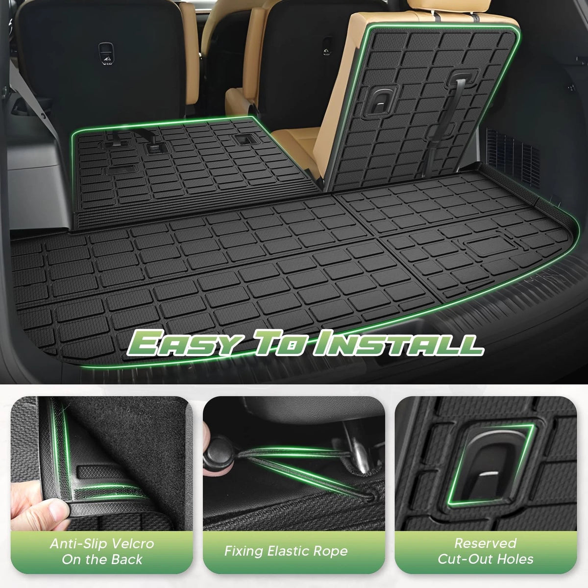 AllWeather Cargo & Backrest Mat for Kia Telluride (2020–2025)