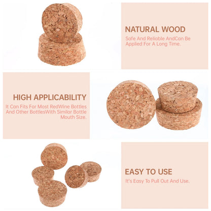 10 Pcs Tapered Cork Plugs, 1.5 to 1.9 Inch Diameter