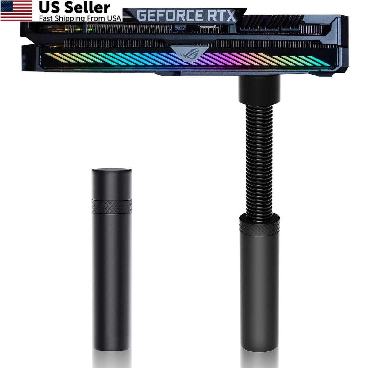 GPU Support Bracket for Graphics Video Card (Height Adjustable, Black)