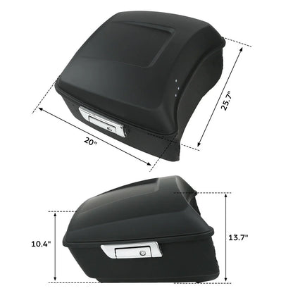 Matte Black Trunk Backrest Pad Mount Rack for Harley Touring (2009–2013)
