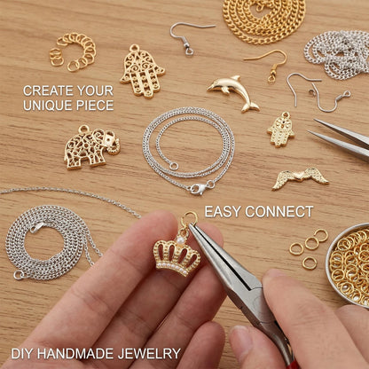 100 Pcs Jewelry Making Charms, Small, Gold