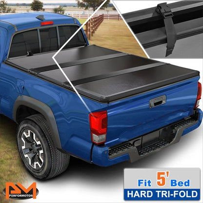 Tri-Fold Hard Tonneau Cover for Nissan Frontier 5ft Bed (2005-2021)