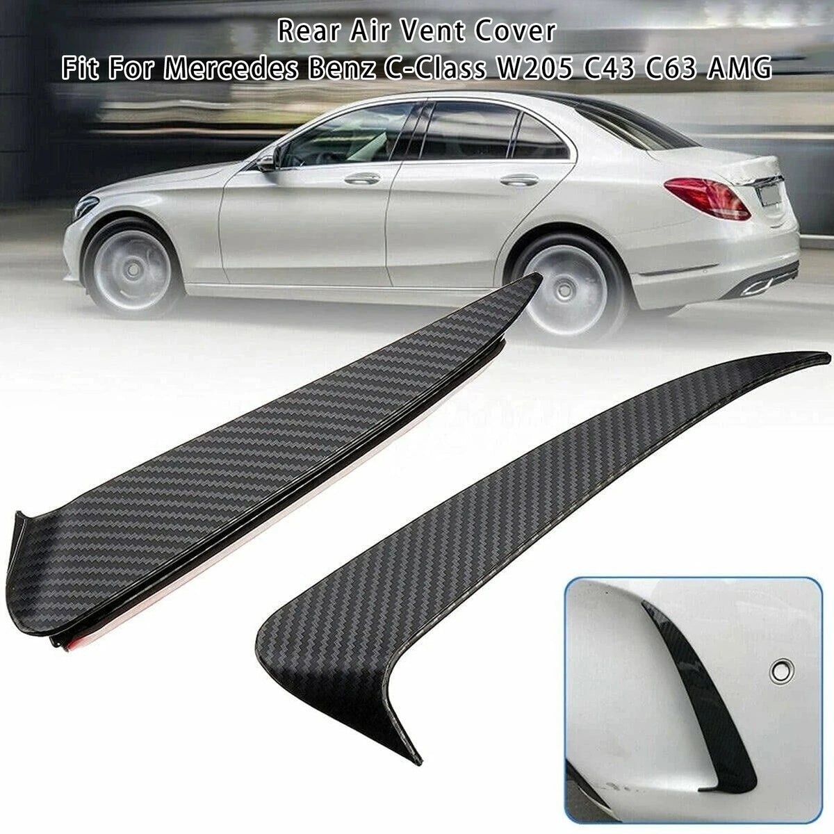 Rear Air Vent Cover for Benz C Class W205 C43 C63 (2014–2019) Carbon Fiber Look