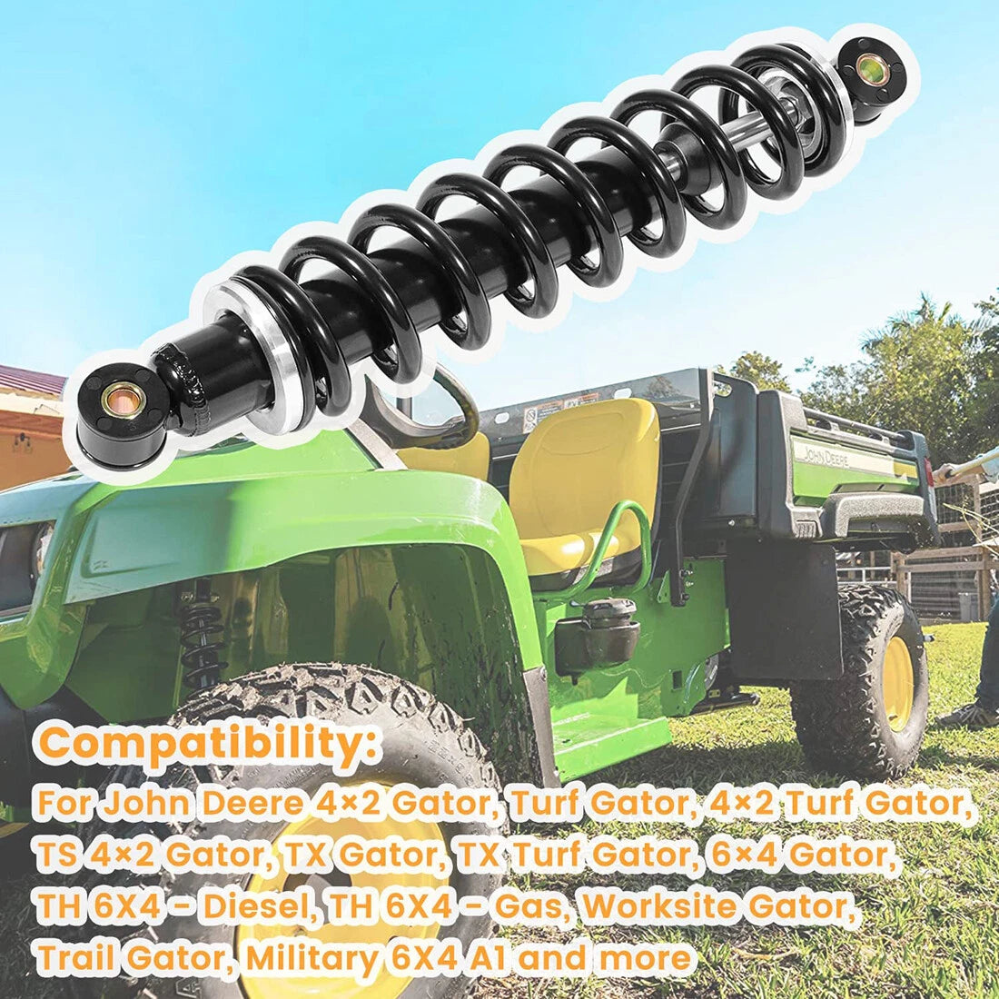 2X Shock Absorber Front Suspension Kit for John Deere Gator TX TH TS
