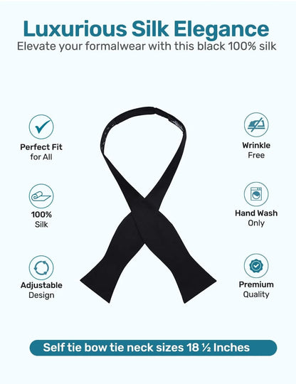 Bow Tie for Formal Wear (One Size, Black)