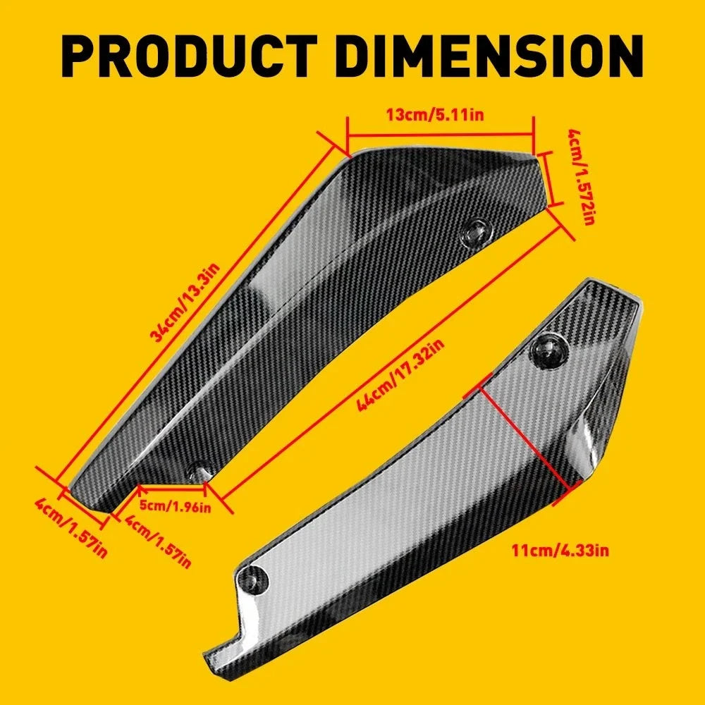 Carbon Fiber Canard Diffuser Splitter for Rear Bumper - 2X