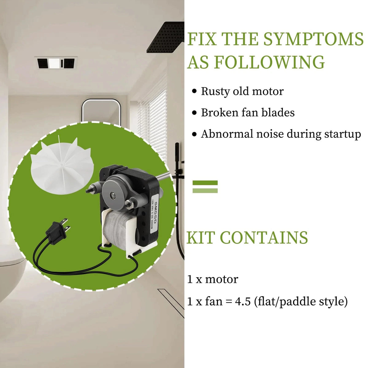 Universal Bathroom Fan Motor Replacement