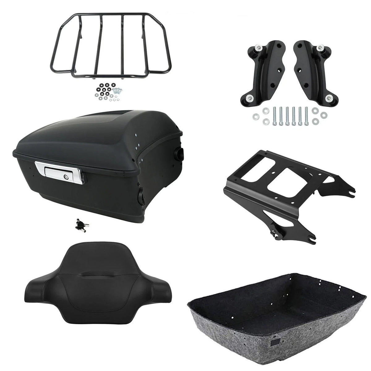 Trunk Backrest Mount Rack in Matte Black for Harley Touring 2009-2013