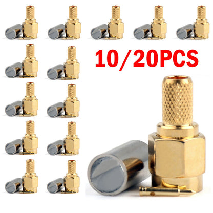 10X SMA Male Plug Crimp Connector for RG58 RG142 LMR195 RG400 Cable