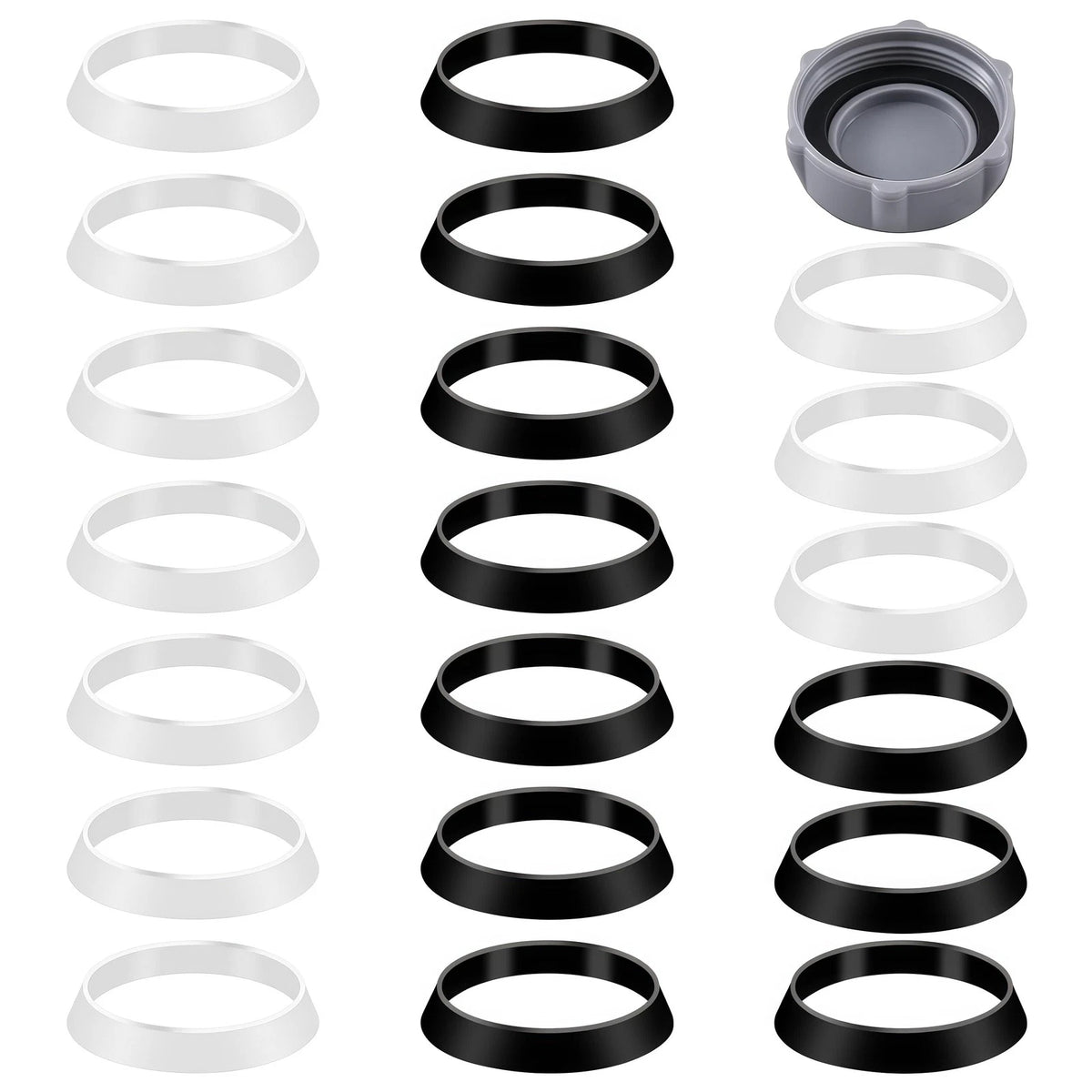 20X Seal Ring Silicone Washer for Automotive Use (1.5 inches, Black & White)