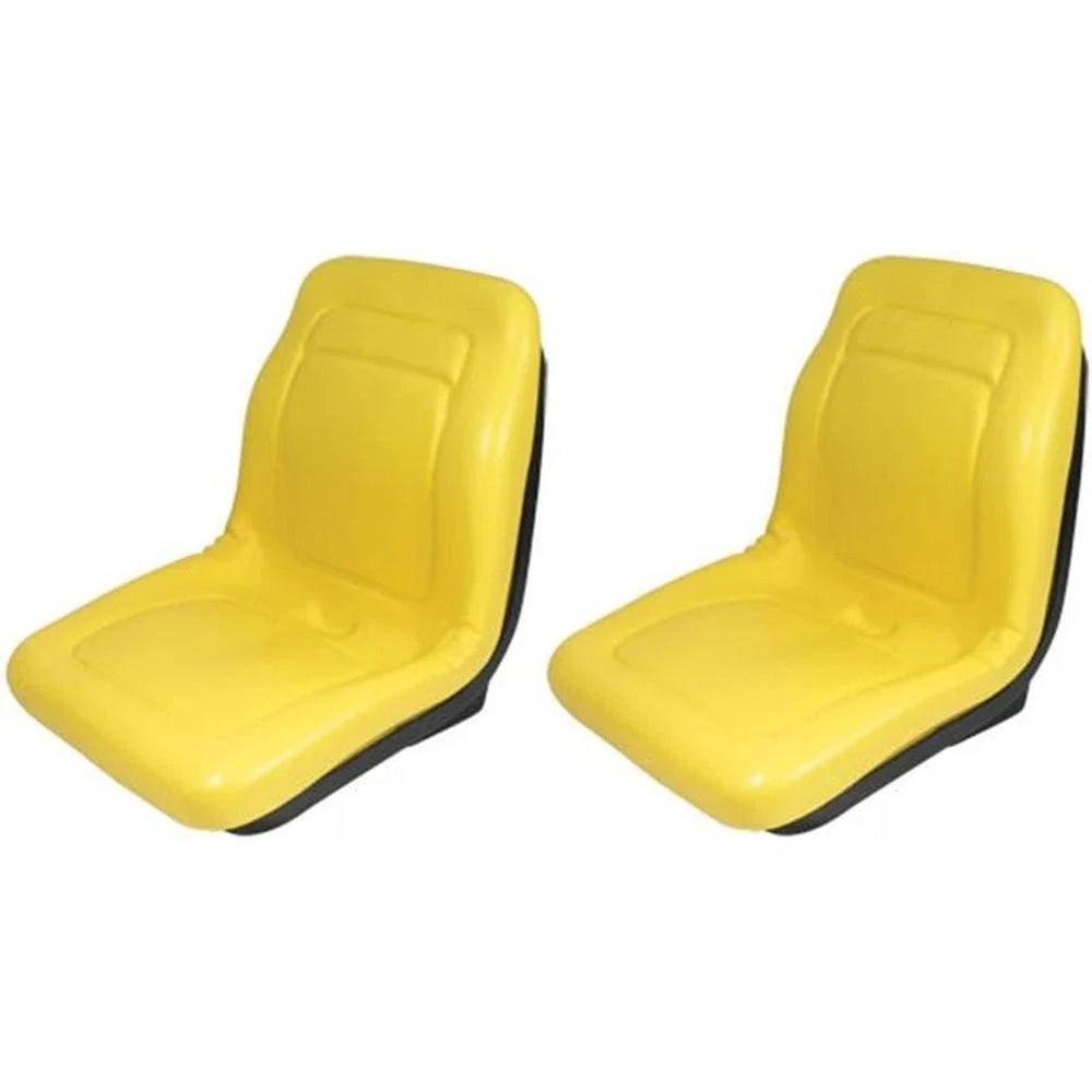 2X High Back Yellow Vinyl Seats w/ Brackets for John Deere Models