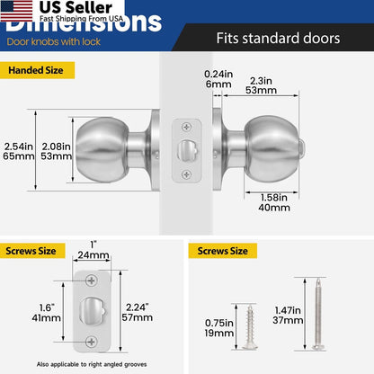 Keyed Entry Door Knob with Lock and Key for (1 Pack)