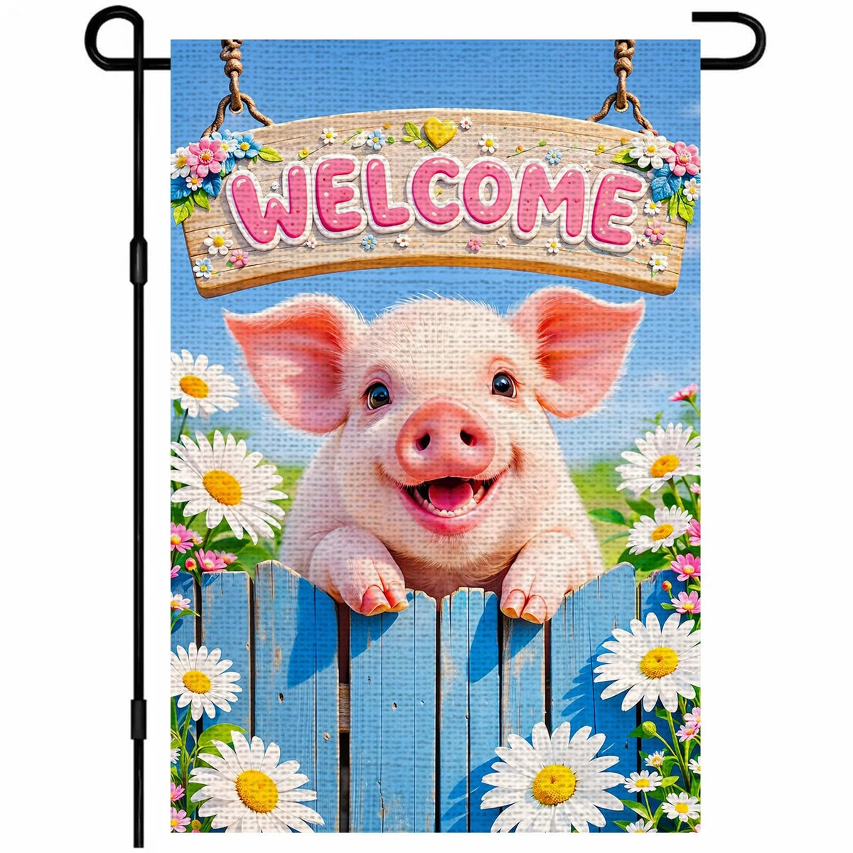 Garden Flag for Welcome Pig Spring (12x18 Inch)