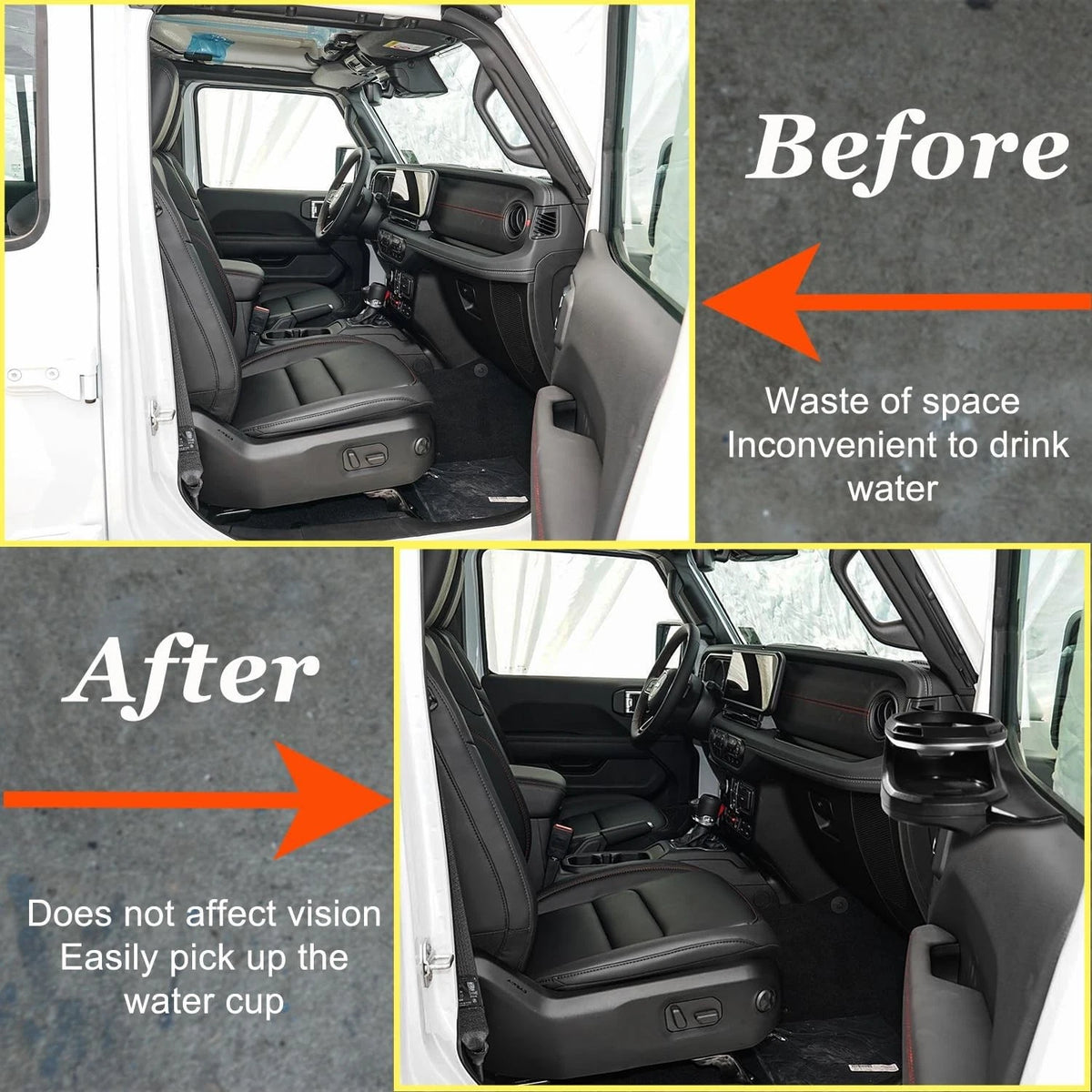 Right Cup Holder for Jeep Wrangler JL, Gladiator JT (2018–2025)