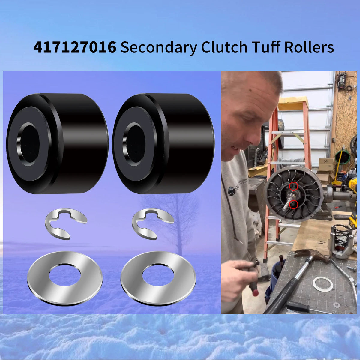 Secondary Clutch Torque Rollers for Ski-Doo (417127016, 420629211)