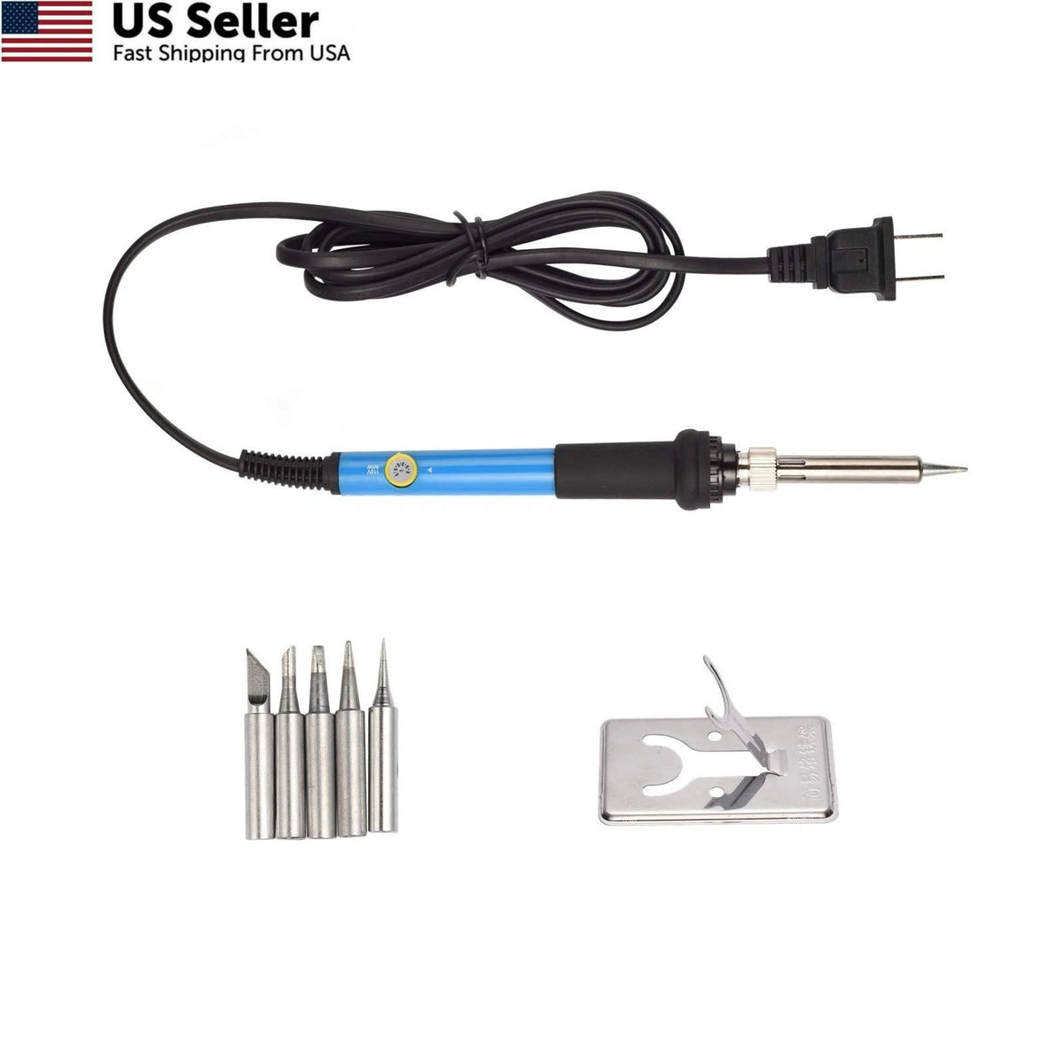 60W Adjustable Soldering Iron Kit for Electronics Repair (110V)