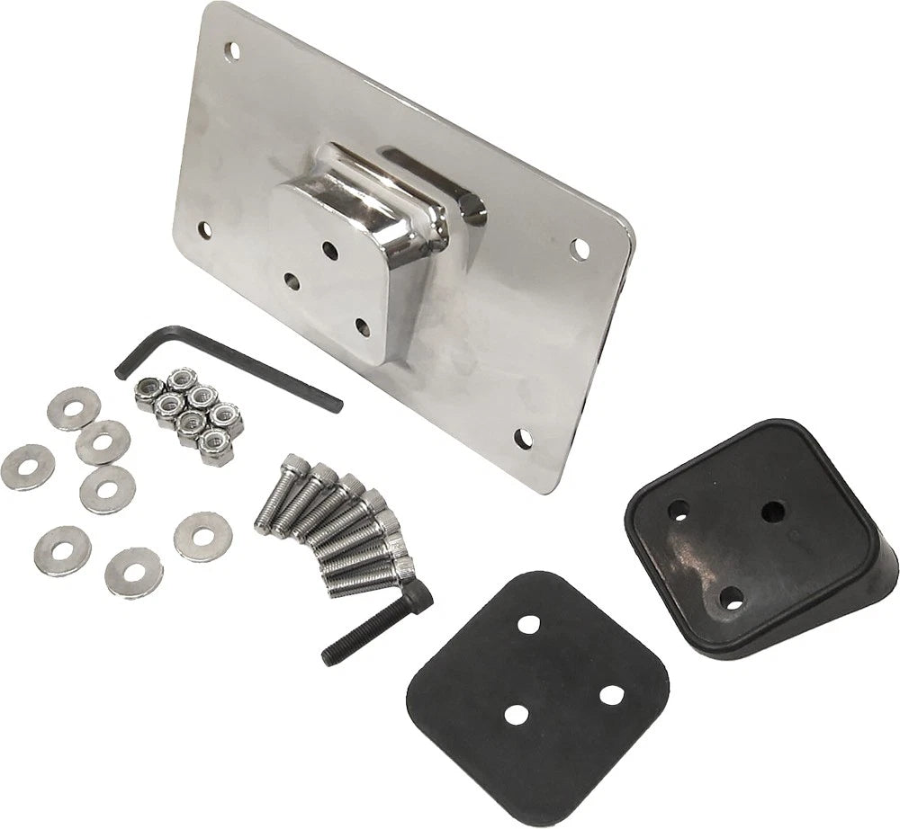 Lay-Down License Plate Bracket Kit Chrome for (33-606)