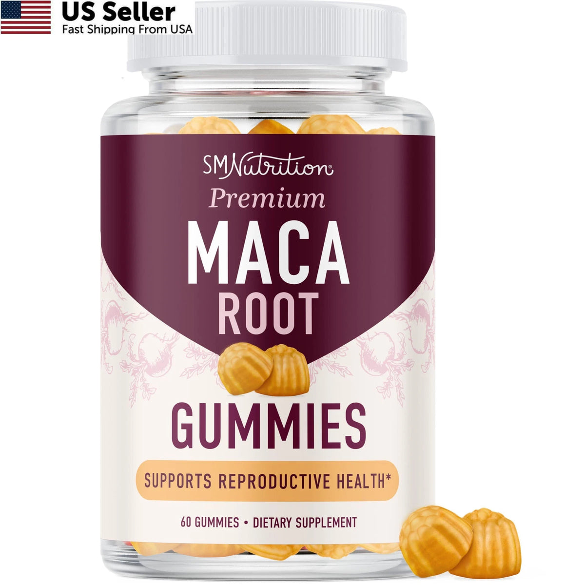 Maca Root Gummies for Drive Performance & Energy Support (60 Count)