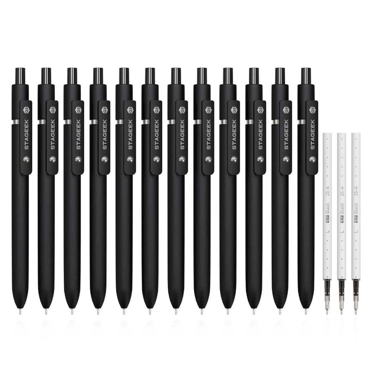 12X Fine Point Black Gel Pens for Smooth Writing