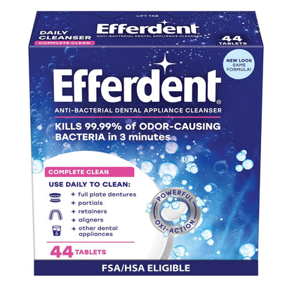 Efferdent Denture Cleanser Tablets, Complete Clean, 44 Count