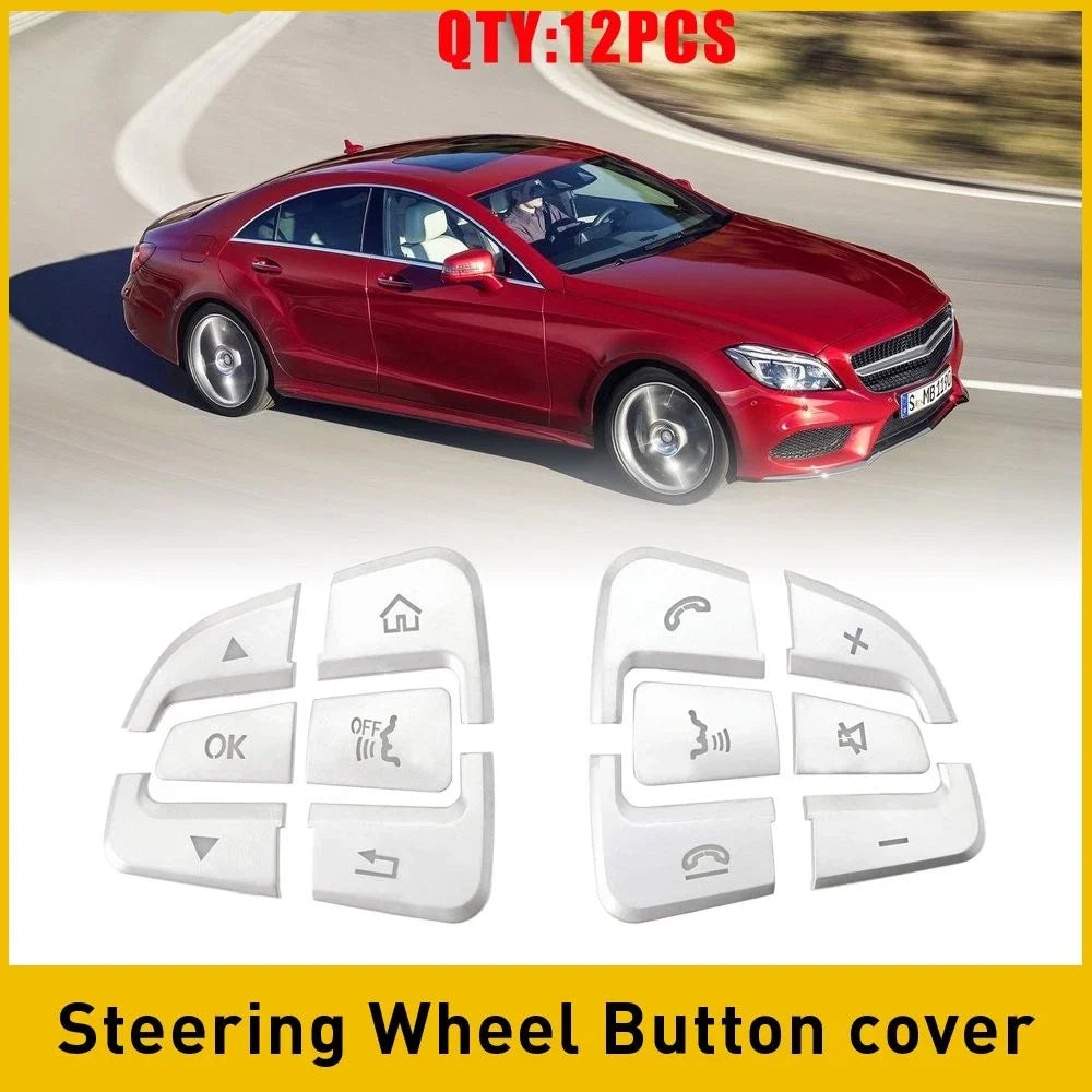 Silver Trim Steering Wheel Button for Mercedes A B C Class GLC CLA 2012-2020