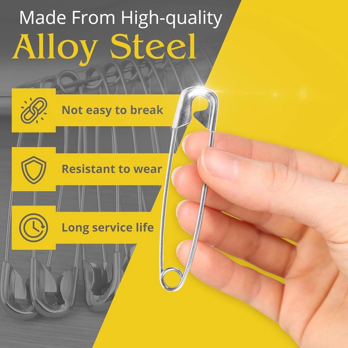 30 Pack Extra Large Safety Pins 3 Inch for Sewing