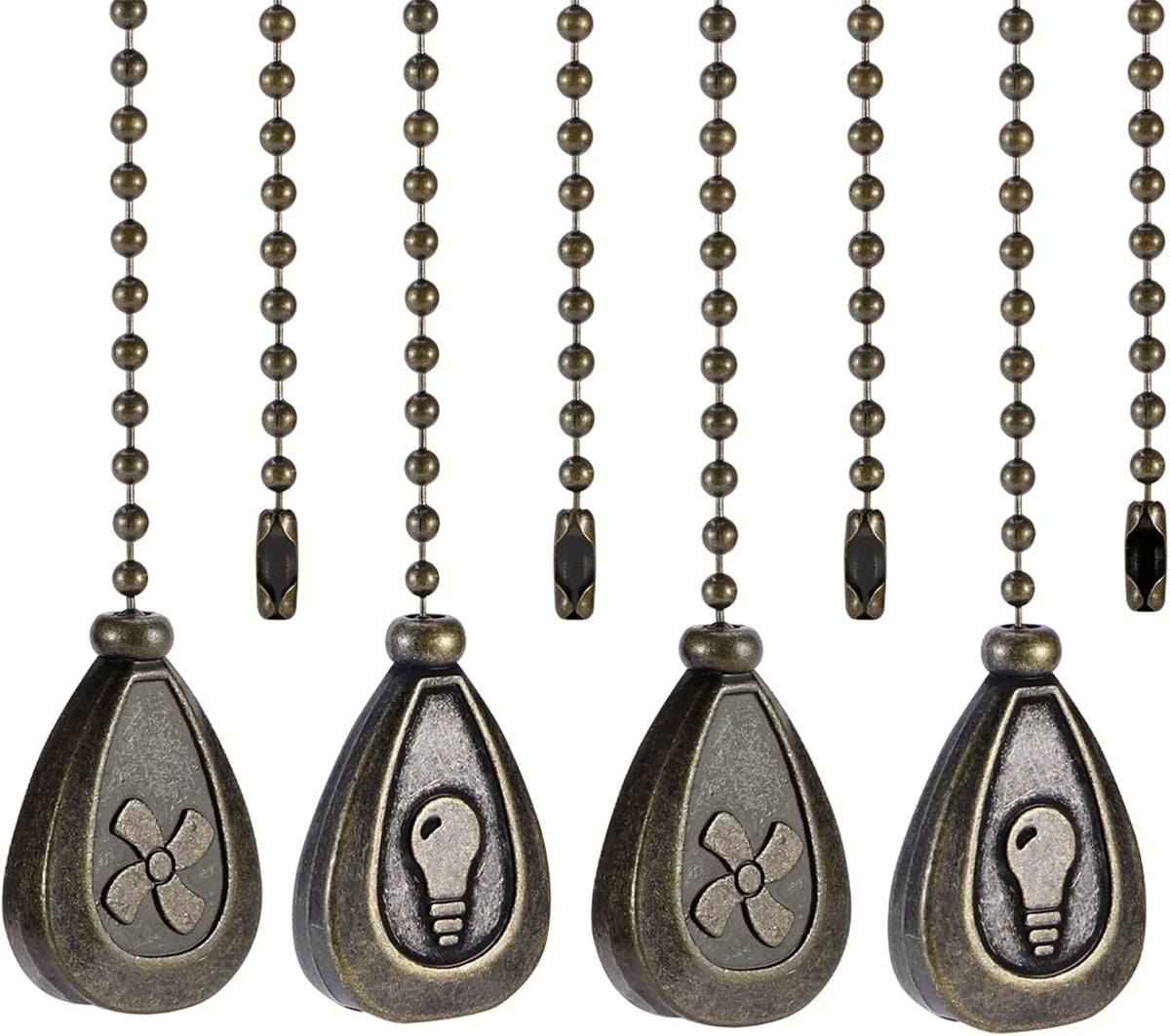 4X Ceiling Fan Pull Chain Extension for Universal Use (12 Inches, Dark Bronze)