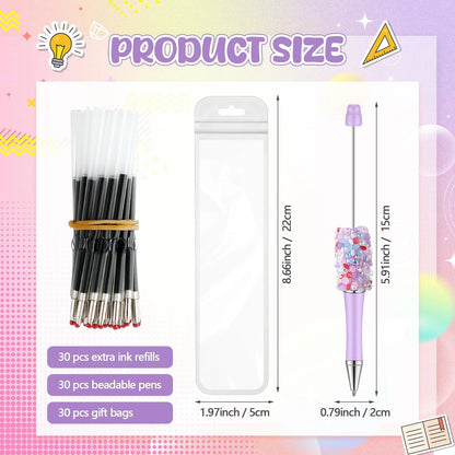 90-Piece DIY Beadable Pens Kit