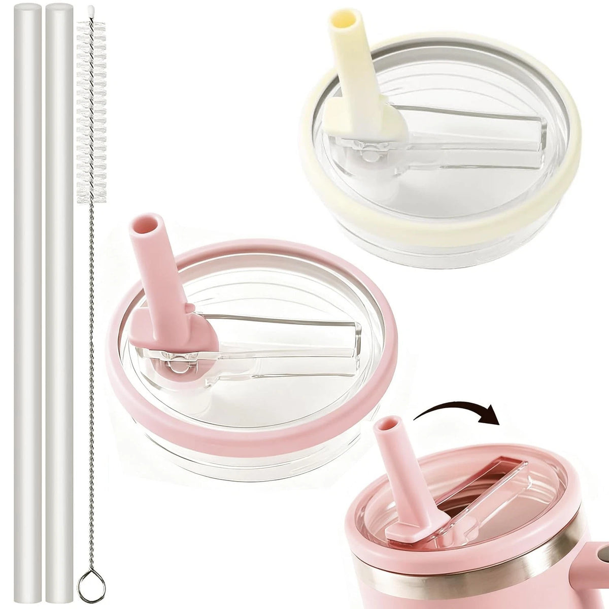 2 Pack Tumbler Flip Straw Lid for HydroJug Leak Proof Replacement
