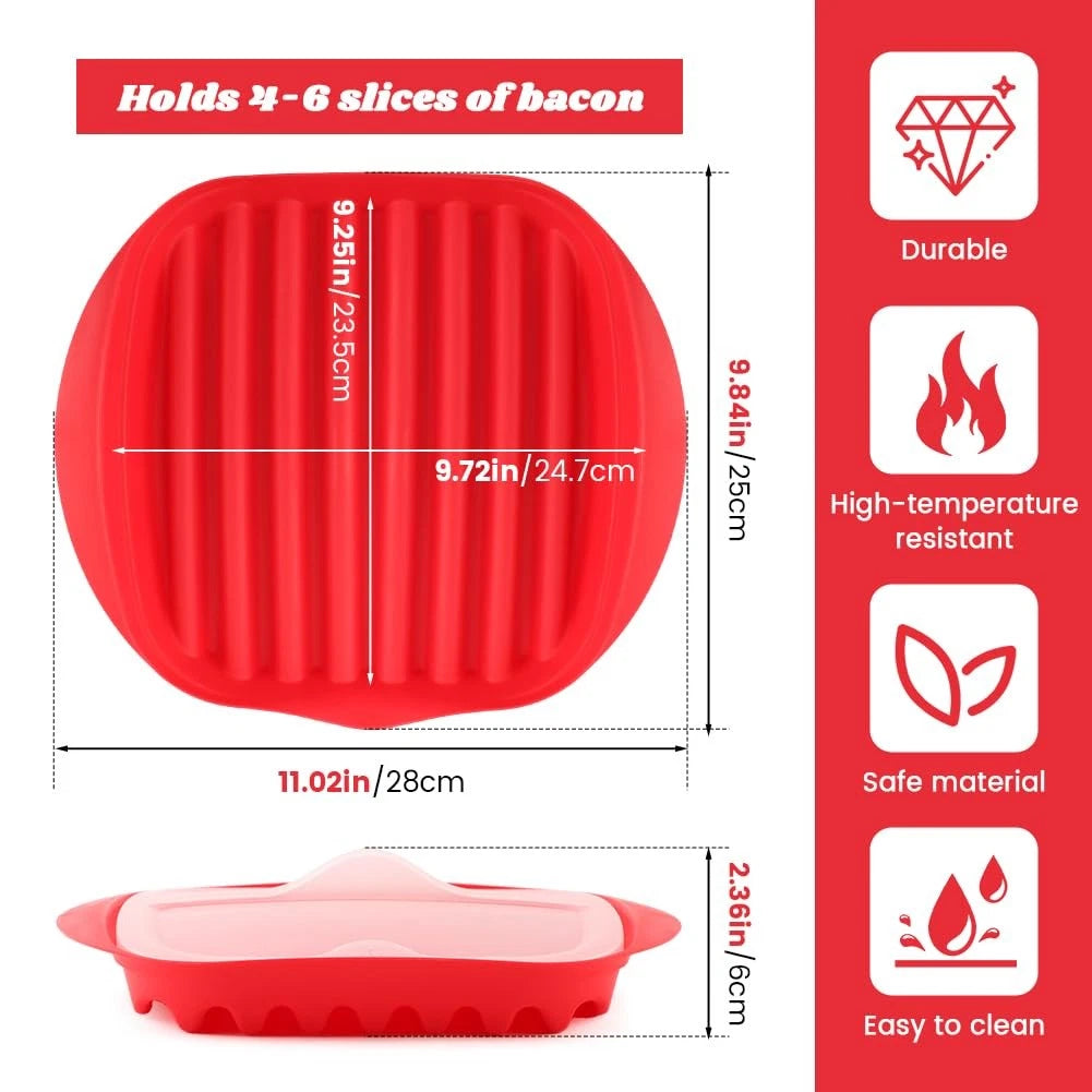 Microwave Bacon Cooker Tray for Universal Use (9.84 x 0.99 x 11.02 inches)