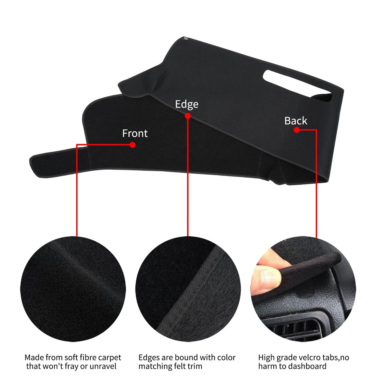 Dash Cover for Chevy Chevrolet (1981–1991) Black Custom Fit