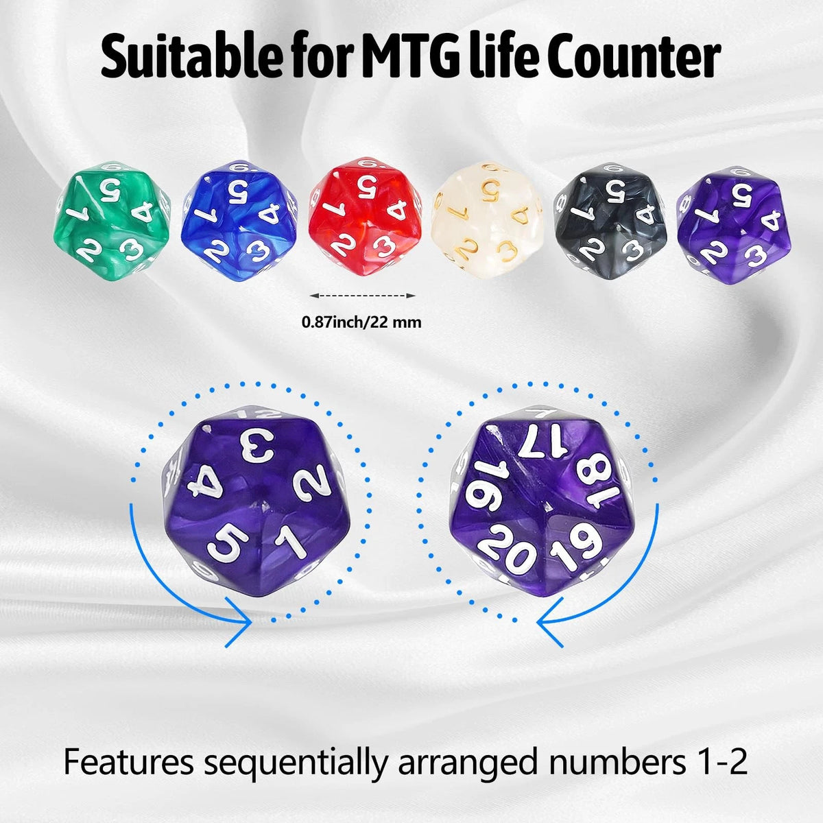 100 MTG Dice Set Ability Keyword Counters Life Buff Tokens D20