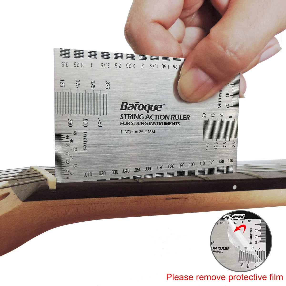 Baroque Stringed Instrument Action Ruler Gauge for Luthier Measuring Tool
