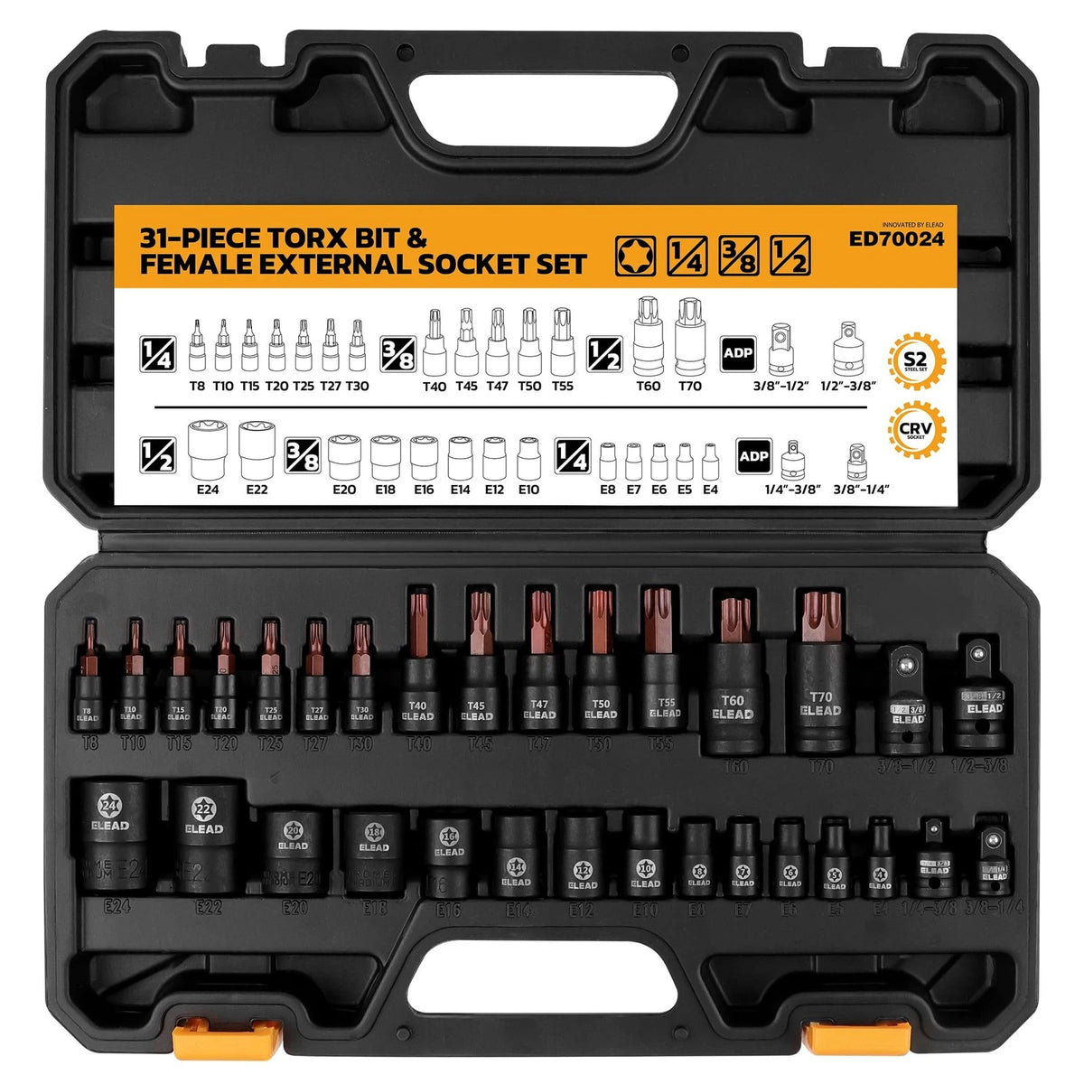 31-Piece Torx Bit Socket Set for Automotive Use
