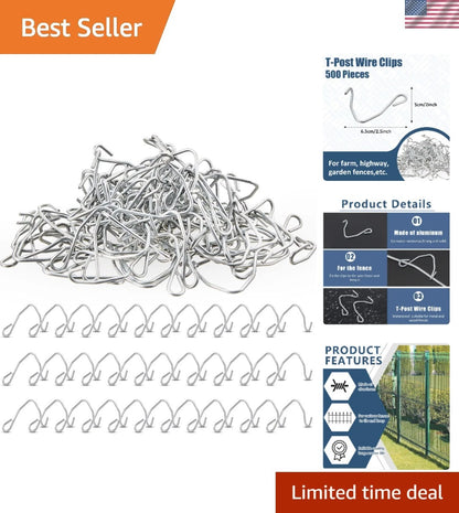 500 Pcs T Post Clips for Fencing Projects