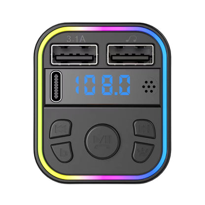 FM Transmitter Adapter for Car (Type-C, Dual USB, Fast Charger)