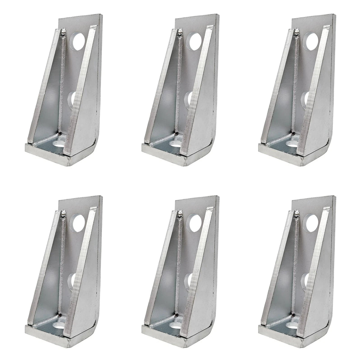 6 Pack 90 Degree Strut Channel Gusset Bracket 1-5/8" L Steel