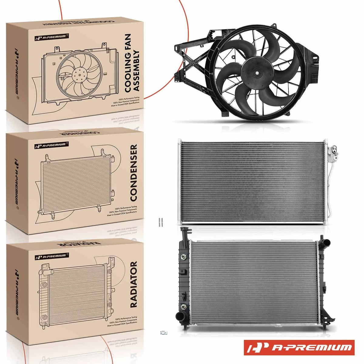 Cooling Fan Kit for Ford Mustang (1999–2004) - F7ZH8005CC, F8ZH8005CA, F8ZZ8005CA