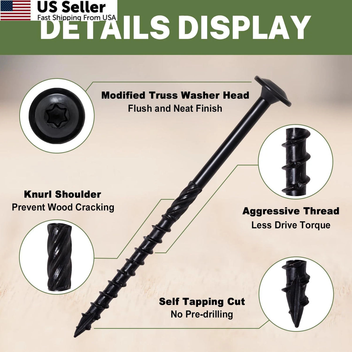 4-Inch Lag Screws #14 for Structural Wood Applications