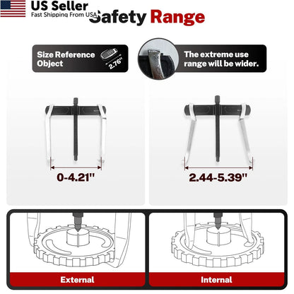 2X 4" 2-Jaw Gear Puller for Automotive Applications (Internal/External)