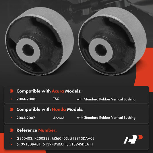 2X Control Arm Bushing for Honda Acura (51391SDAA03, 51391SDBA01, 51394DSBA11, 51394SDBA11, K200238)