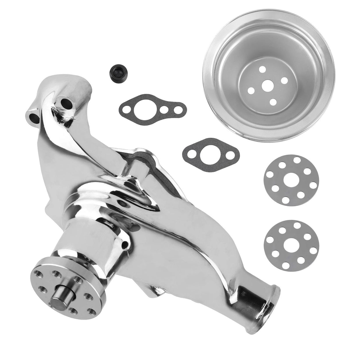 Chrome Water Pump for SB Chevy SBC 350 V8 (TQ5YE7)