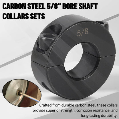 4X Double Split Clamp-On Shaft Collars 5/8" Bore for Universal Fit