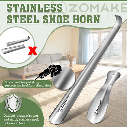 Set of 2 Metal Shoe Horns for (16.5 Inch & 7.5 Inch)